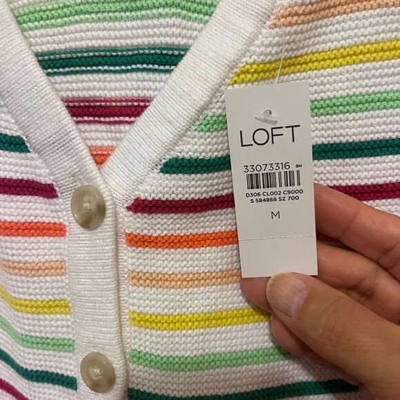 Loft Rainbow Striped Button
Sweater Tank - Picture 3 of 5